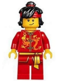 LEGO hol135 Dragon Dance Performer, Top Knot and Headband, Scared / Lopside Smile