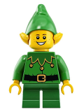LEGO hol204 Elf - Green Scalloped Collar with Bells, Freckles