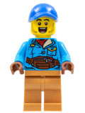 LEGO hol263 Man, Blue Cap, Dark Azure Jacket, Medium Nougat Legs