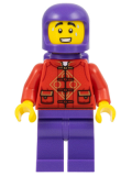 LEGO hol319 Lunar New Year Parade Participant - Male, Red Tang Shirt, Dark Purple Legs, Space Helmet, and Air Tanks