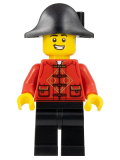LEGO hol321 Lunar New Year Parade Participant - Male, Red Tang Shirt, Black Legs, Pirate Bicorne Hat