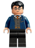 LEGO hp346 Harry Potter, Dark Blue Open Jacket over Gryffindor Cardigan Sweater, Black Legs