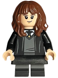 LEGO hp378 Hermione Granger - Hogwarts Robe, Black Tie, Skirt, and Short Legs with Dark Bluish Gray Stripes