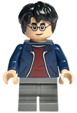 LEGO hp380 Harry Potter - Dark Blue Open Jacket, Dark Red Shirt, Dark Bluish Gray Medium Legs