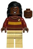 LEGO hp397 Angelina Johnson - Dark Red Gryffindor Quidditch Sweater, Tan Legs