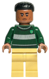 LEGO hp401 Blaise Zabini - Dark Green Slytherin Quidditch Sweater, Tan Legs