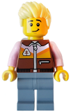 LEGO idea150 Camper - Male, Bright Light Yellow Hair, Reddish Brown Jacket, Sand Blue Legs